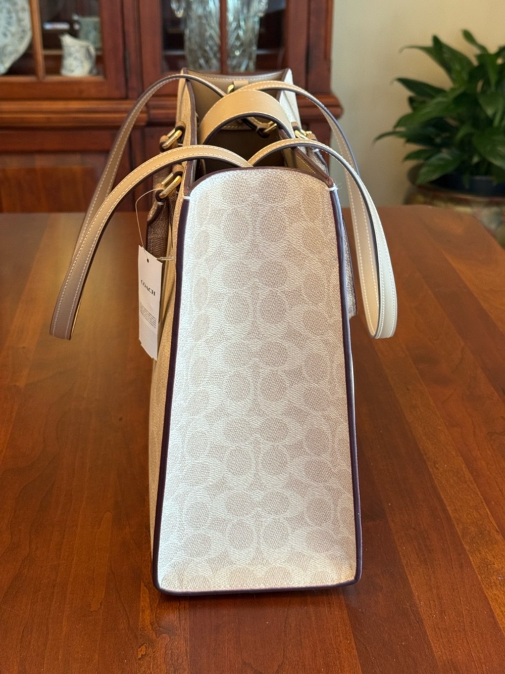 NWT Coach Maggie Tote Bag In Blocked Signature Canvas - Picture 4 of 9